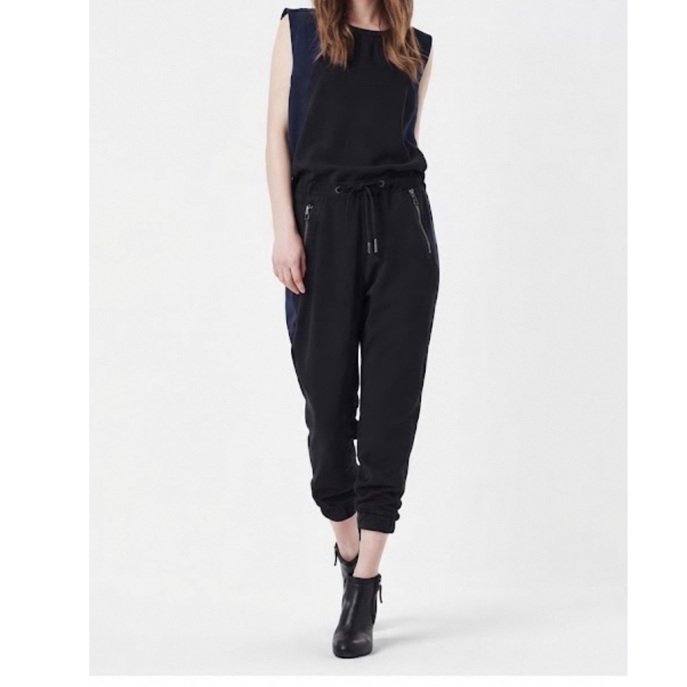 NWT G-Star Raw Bronson Jogging Suit Womens Black Navy Sleeveless Jumpsuit Small